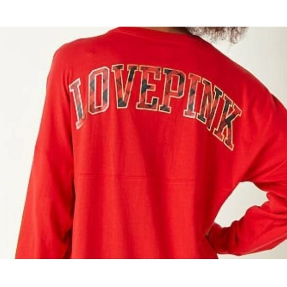 PINK Victoria's Secret Tops - PINK Victoria's Secret Long Sleeve Varsity Crew Shirt MEDIUM NEW